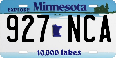 MN license plate 927NCA