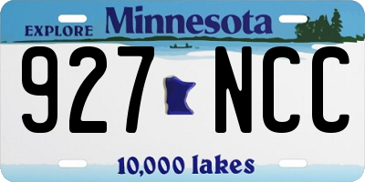MN license plate 927NCC