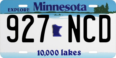 MN license plate 927NCD
