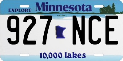 MN license plate 927NCE