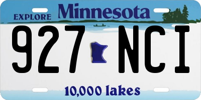 MN license plate 927NCI