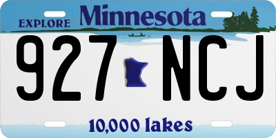 MN license plate 927NCJ