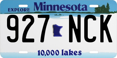 MN license plate 927NCK