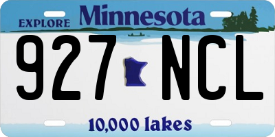 MN license plate 927NCL