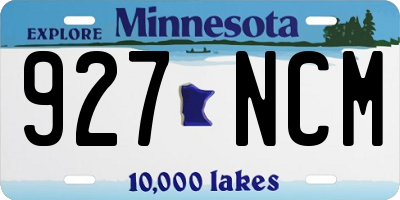 MN license plate 927NCM