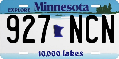 MN license plate 927NCN