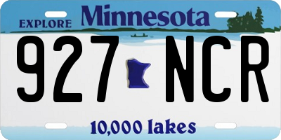 MN license plate 927NCR