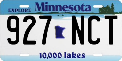 MN license plate 927NCT