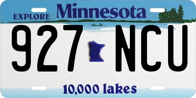 MN license plate 927NCU