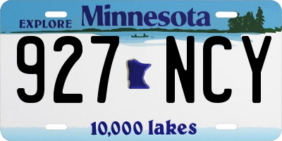 MN license plate 927NCY