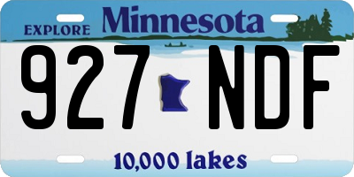 MN license plate 927NDF