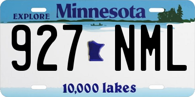 MN license plate 927NML