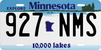 MN license plate 927NMS