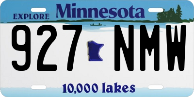 MN license plate 927NMW