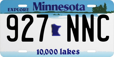 MN license plate 927NNC
