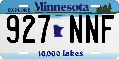 MN license plate 927NNF