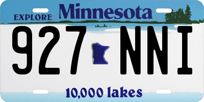 MN license plate 927NNI