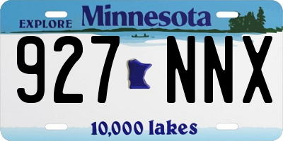 MN license plate 927NNX