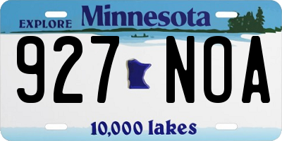 MN license plate 927NOA
