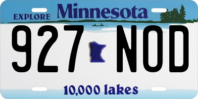 MN license plate 927NOD