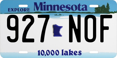 MN license plate 927NOF