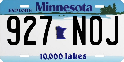 MN license plate 927NOJ