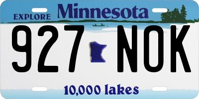 MN license plate 927NOK