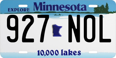 MN license plate 927NOL
