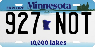 MN license plate 927NOT