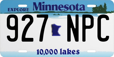 MN license plate 927NPC