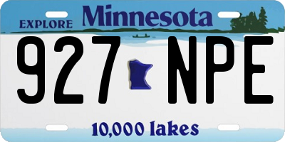 MN license plate 927NPE
