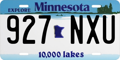 MN license plate 927NXU