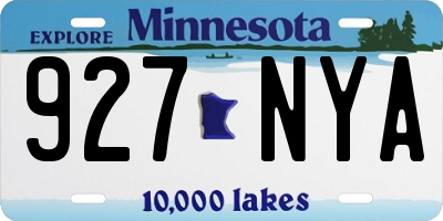 MN license plate 927NYA
