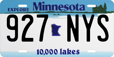 MN license plate 927NYS