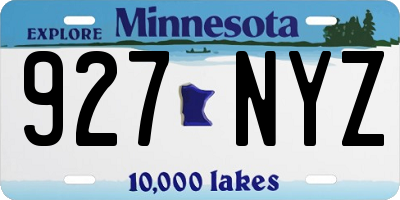 MN license plate 927NYZ