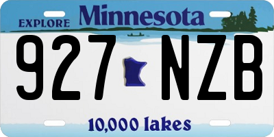 MN license plate 927NZB