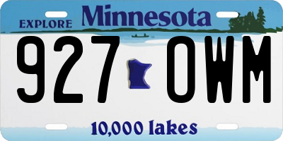 MN license plate 927OWM
