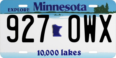 MN license plate 927OWX
