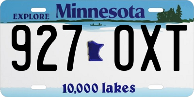 MN license plate 927OXT