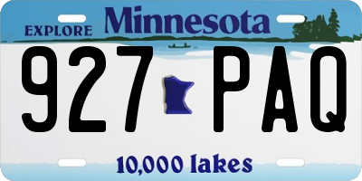 MN license plate 927PAQ