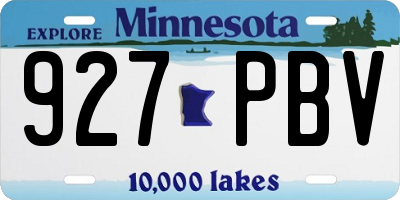 MN license plate 927PBV