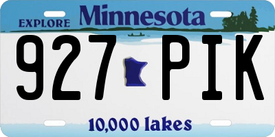 MN license plate 927PIK
