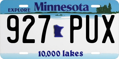 MN license plate 927PUX
