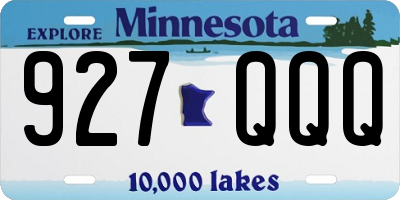 MN license plate 927QQQ