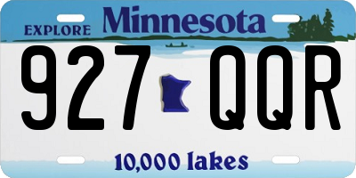 MN license plate 927QQR