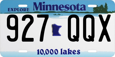 MN license plate 927QQX