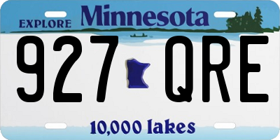 MN license plate 927QRE