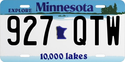 MN license plate 927QTW
