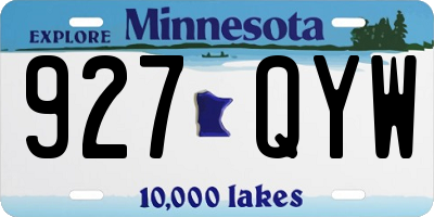 MN license plate 927QYW