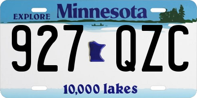 MN license plate 927QZC